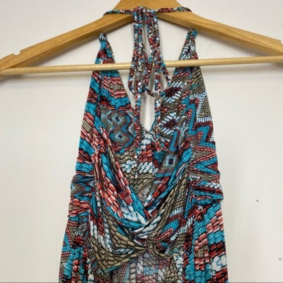 MISA LOS ANGELES Ever Maxi‎ High Low Dress Snakeskin Print Women  Size XS - Picture 7 of 10